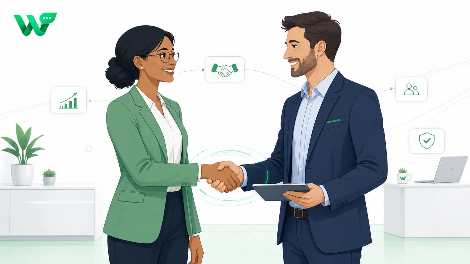 Waplix technology partners completing a strategic business handshake