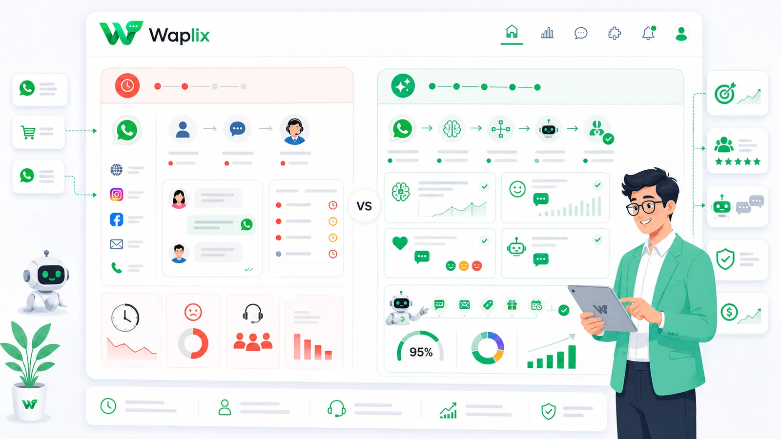 Current vs future WhatsApp AI comparison